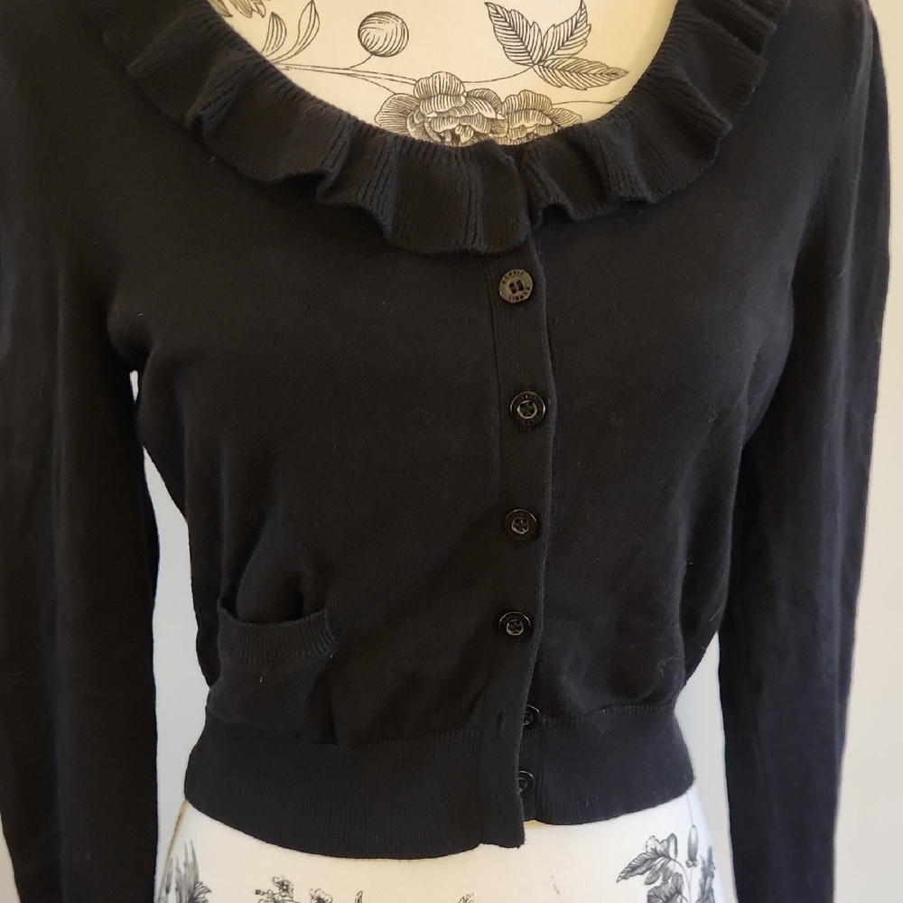 Esprit Black Ruffled Cardigan - Picture 3 of 8
